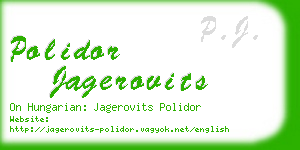 polidor jagerovits business card